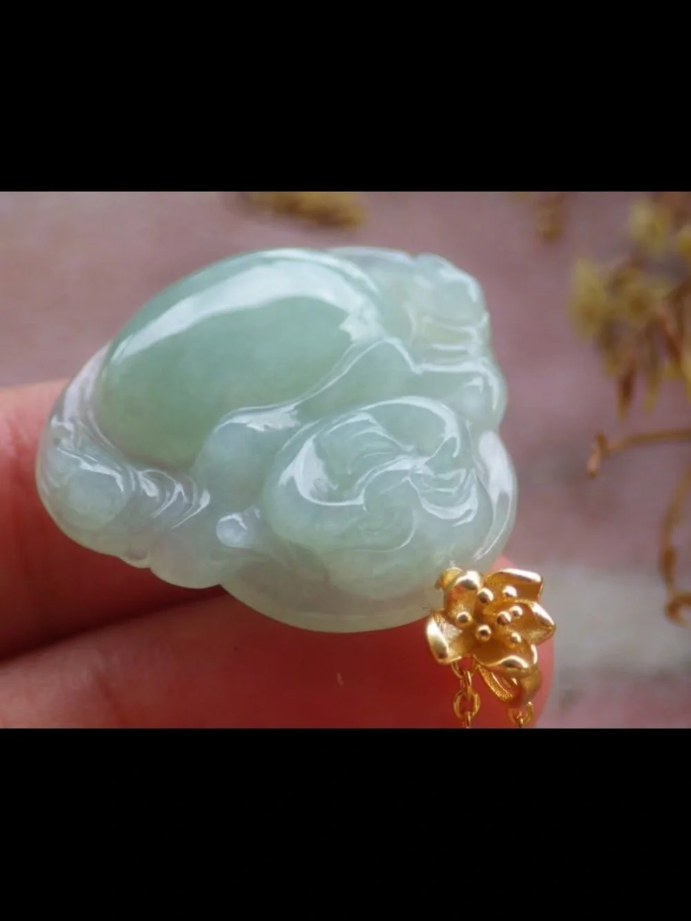 Certificate Sterling silver 925 jadeite Jade green laughing Buddha god pendant